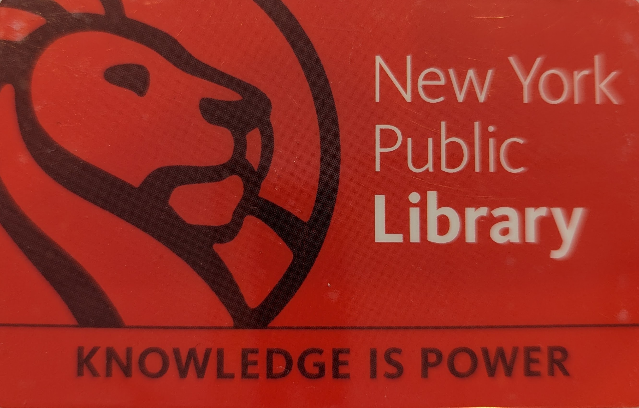 Library card from New York Public Library