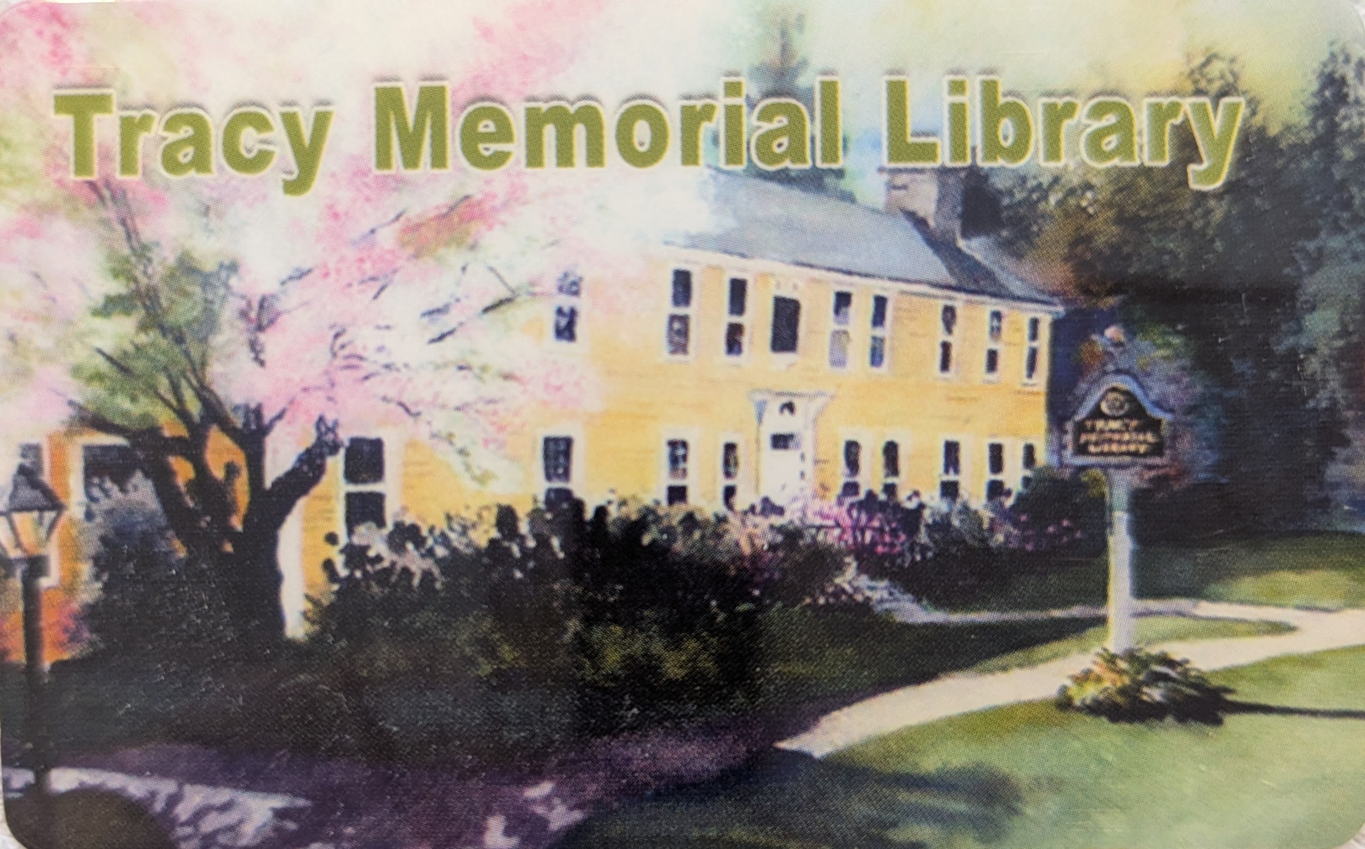 Library card from Tracy Memorial Library